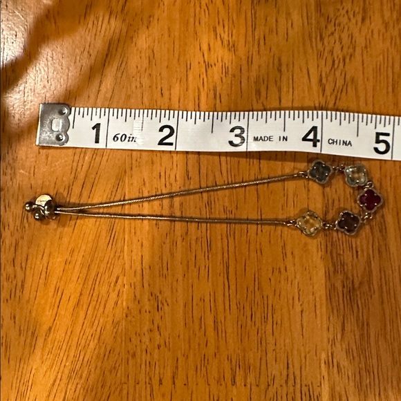 Dyadema 925 Italy Round Chain with Elegant Multi-Color Clover Gemstones. - Picture 5 of 6